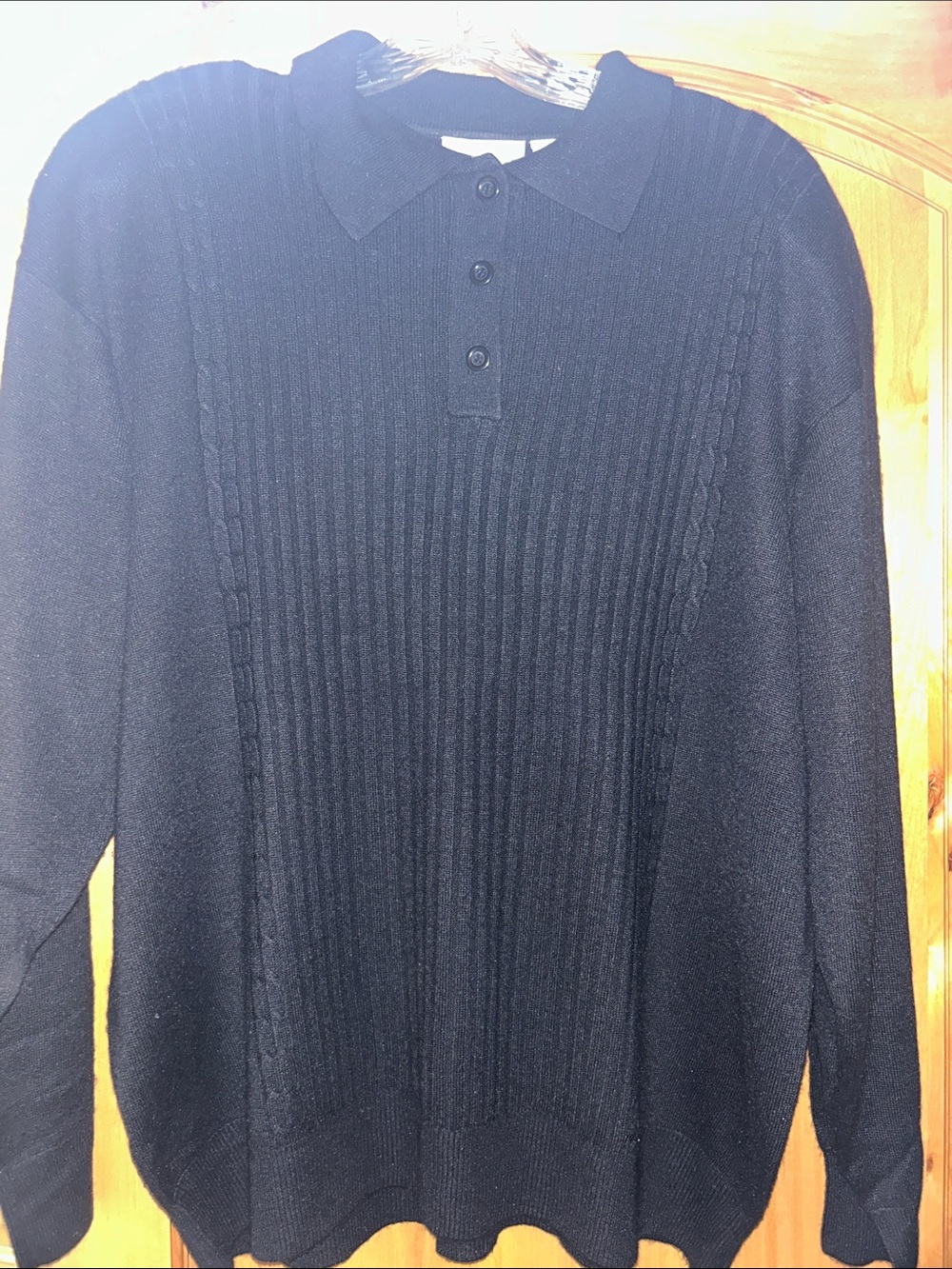Liz Claiborne Black V-Neck Polo Sweater